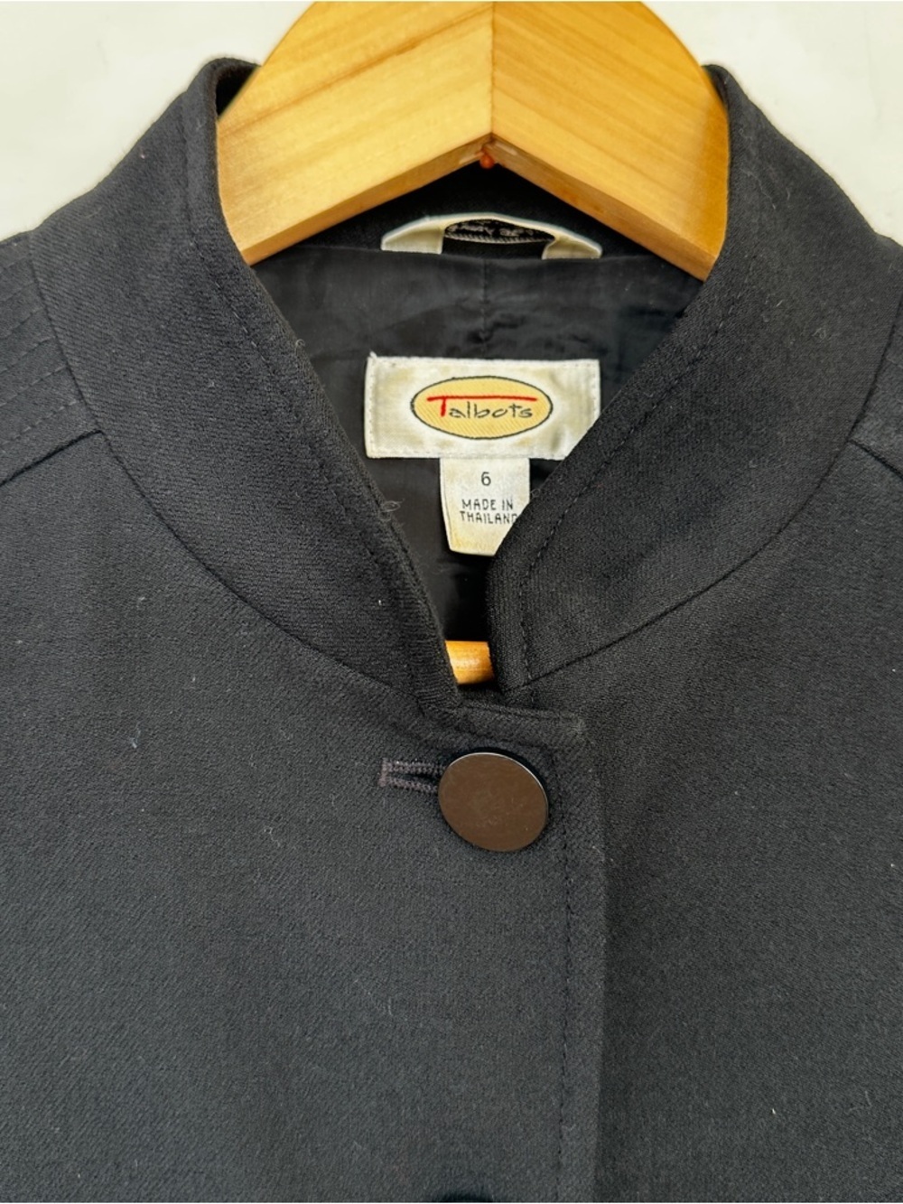 Talbots Tailored Button Front Jacket in a Stretch Wool Blend, Lined - Picture 6 of 14